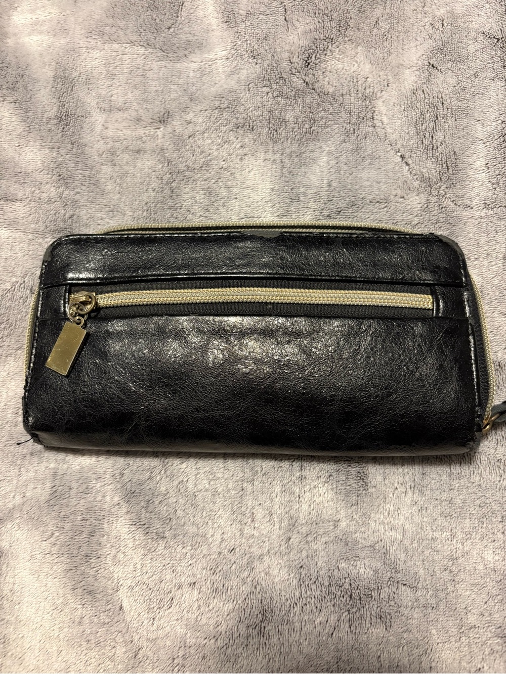 Black Leather Zippered Wallet